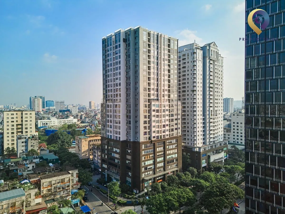 Petrowaco building exterior overview from above in Dong Da, Hanoi.
